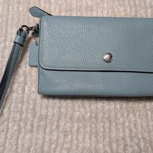 Coach Blue Leather Wristlet